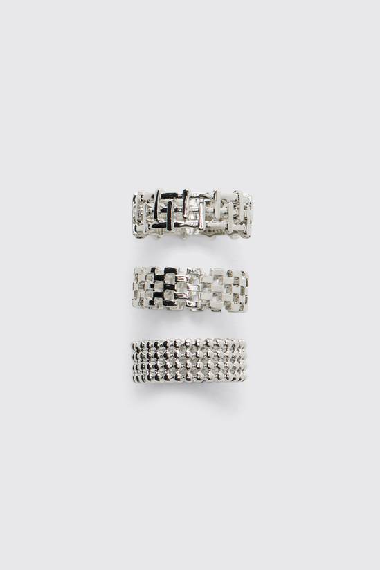 3 Pack Textured Rings