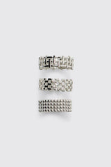 3 Pack Textured Rings