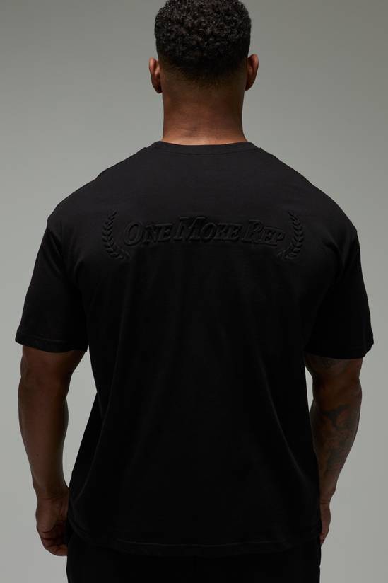 One More Rep Oversized Embossed T-Shirt