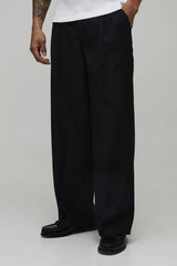 Baggy Fit Pleat Front Tailored Trousers