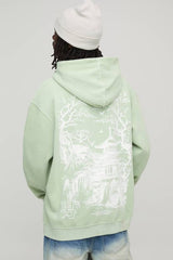 Washed Green Oversized Limited Edition Pagoda Hoodie