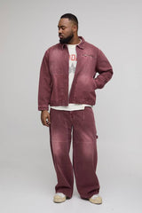 Plus Overdye Western Applique Denim Harrington Jacket