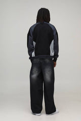 Relaxed Boxy Moto Jacquard Knitted Jumper
