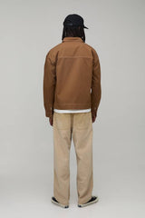 Regular Fit Contrast Stitch Twill Boxy Overshirt