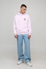 Washed Pink Regular Fit Tokyo Embroidered Hoodie