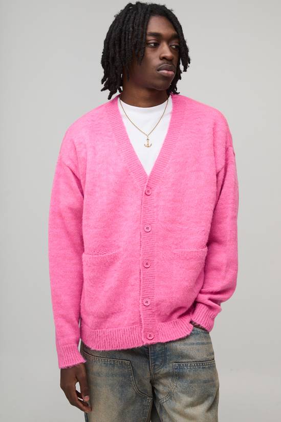 Oversized Boxy Fluffy Knitted Cardigan