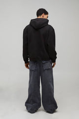 Black Oversized Boxy Disney Toy Story License Printed Hoodie
