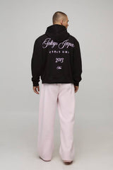Oversized Boxy Tokyo Japan Graphic Zip Through Hoodie