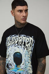 Tall Oversized Faux Hem Heavyweight Elevated Graphic T-Shirt