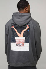 Plus Oversized Playboy Christmas License Printed Hoodie