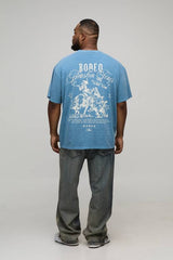 Plus Oversized Washed Western Print T-shirt