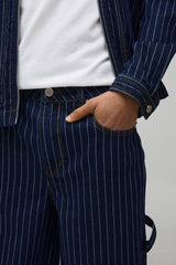 Pinstripe Carpenter Baggy Fit Jeans