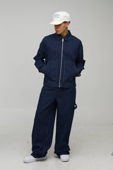 Pinstripe Carpenter Baggy Fit Jeans