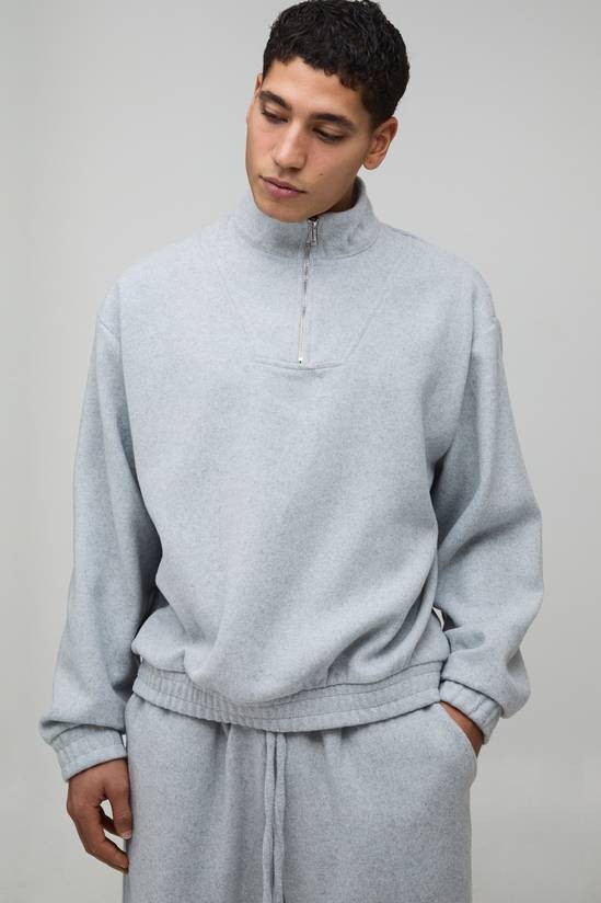 Oversized Boxy Funnel Neck Sweatshirt