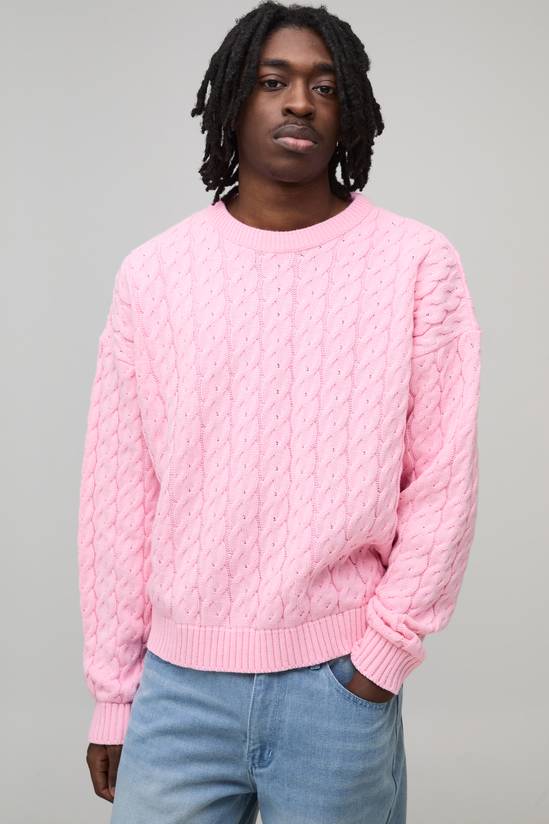 Boxy Fit Cable Knitted Jumper