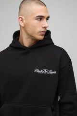 Oversized Boxy Club De Sante Printed Hoodie