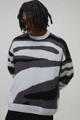 Oversized Boxy Brushed Animal Knitted Jumper