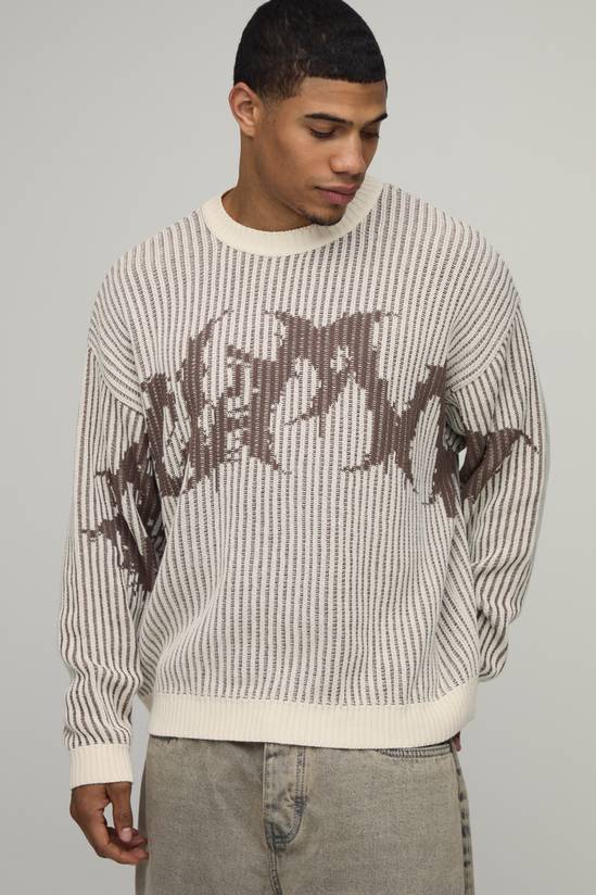 Oversized Gothic Ribbed Knitted Jumper