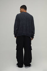 Oversized Gothic Ribbed Knitted Jumper
