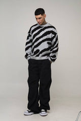 Tall Boxy Oversized Brushed Animal Knitted Jumper