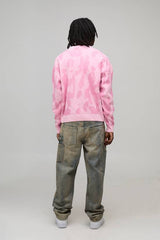 Oversized Boxy Ribbed Camo Graphic Knitted Jumper