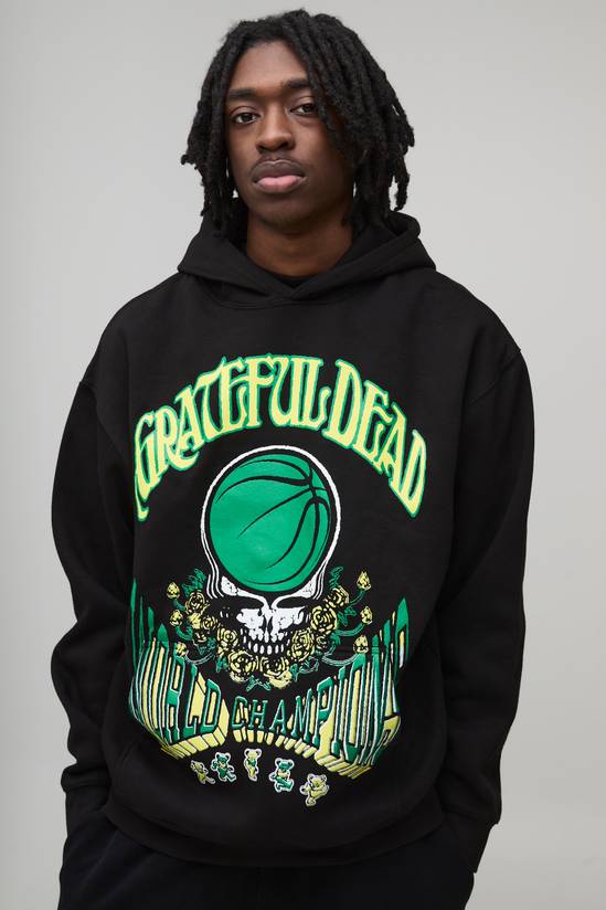 Oversized Grateful Dead License Printed Hoodie