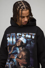 Oversized 50 Cent License Printed Hoodie
