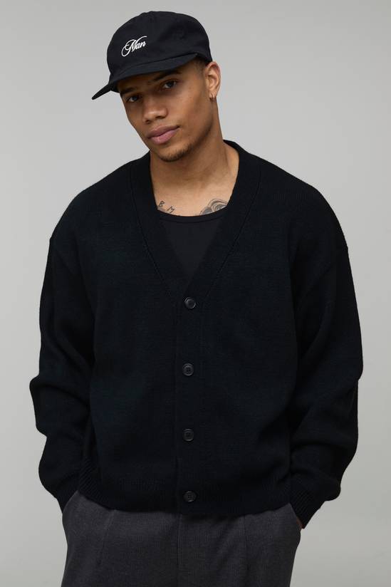 Essential Oversized Boxy Soft Touch Knitted Cardigan