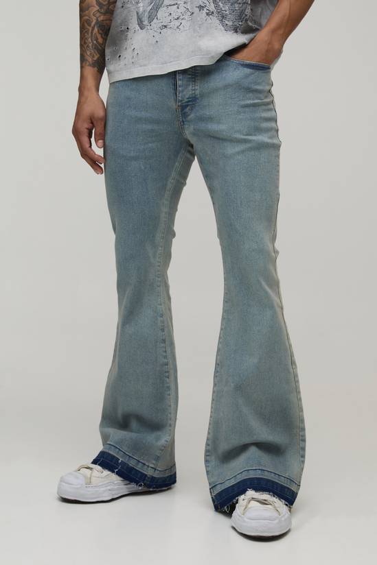 Stonewashed Stretch Flared Jeans