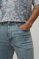 Stonewashed Stretch Flared Jeans