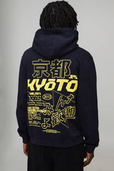 Navy Relaxed Kyoto Graphic Hoodie
