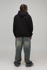 Oversized Floral Mask Printed Hoodie