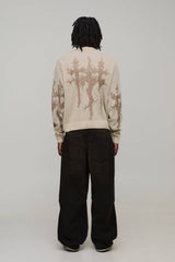 Relaxed Boxy Gothic Ribbed Knitted Jumper