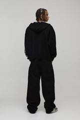 Oversized Cross Jacquard Knitted Hoodie
