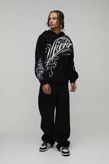 Oversized Cross Jacquard Knitted Hoodie