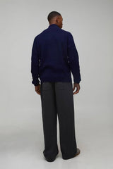 Regular Fit 1/4 Zip Raglan Funnel Neck Jumper