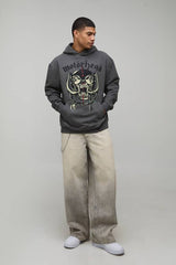 Oversized Motorhead License Printed Hoodie