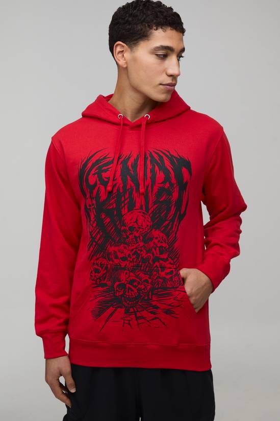 Regular Fit Ice Nine Kills License Printed Hoodie