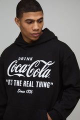 Oversized Coca-Cola License Printed Hoodie