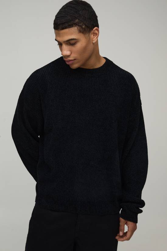 Oversized Boxy Chenille Knitted Jumper