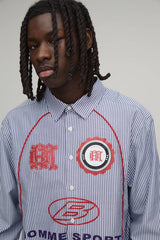 Oversized Boxy Curve Piping Sport Shirt