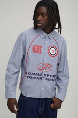Oversized Boxy Curve Piping Sport Shirt
