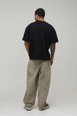 Black Oversized Grill Print T-Shirt