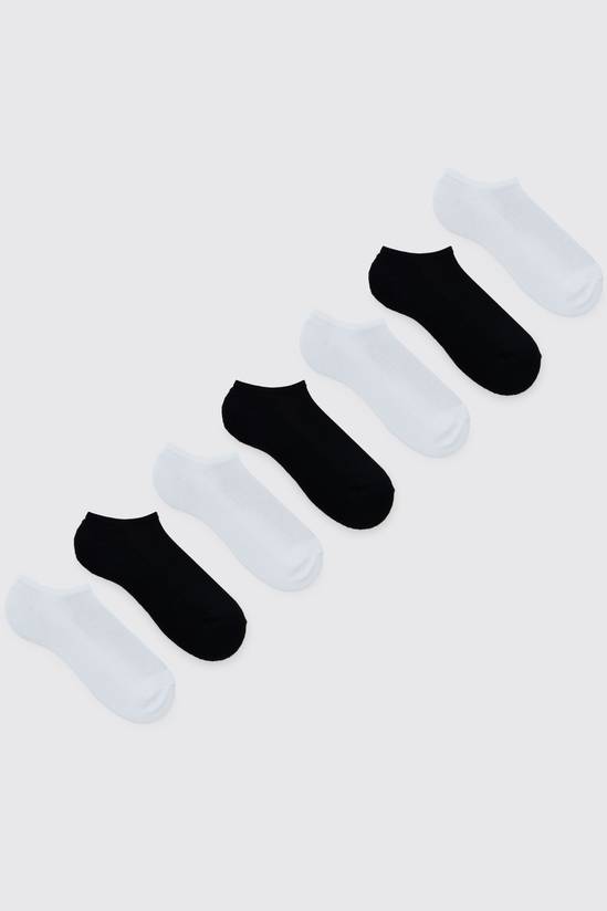 7 PK Plain Sport Half Terry Trainer Socks