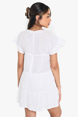 Embroidered Smock Playsuit