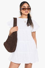 Embroidered Smock Playsuit