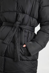 Belted Longline Puffer Jacket