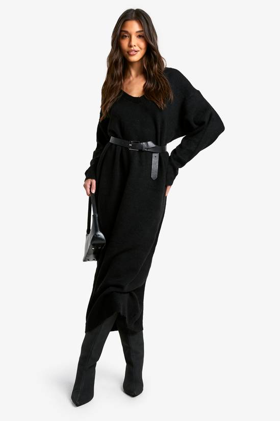 Slouchy Soft Knit Maxi Knitted Dress
