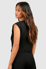 Asymmetric Button Front Waistcoat