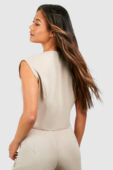 Asymmetric Button Front Waistcoat